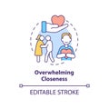 Overwhelming closeness concept icon