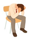 Overworked businessman is under stress with headache. Worried man Royalty Free Stock Photo