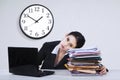 Overworked businesswoman take a rest Royalty Free Stock Photo