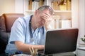 Overworked doctor in his office Royalty Free Stock Photo