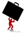 Overworked Man Carrying Briefcase Royalty Free Stock Photo