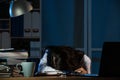 Overworked medical staff take rest sleeping