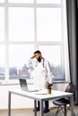 Overworked sad doctor sitting in his office Royalty Free Stock Photo