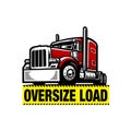 Ovesize load truck logo and banner vector. Best for trucking related industry Royalty Free Stock Photo