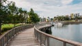 Oviedo on The Park. Center Lake Park is a public park with boardwalk in the city of Oviedo, Florida