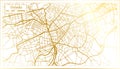 Oviedo Spain City Map in Retro Style in Golden Color. Outline Map