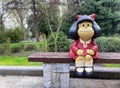 Statue of Mafalda character in Oviedo, Spain