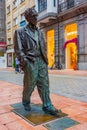 Oviedo, Spain, June 11, 2022: Statue of Woody Allen at Oviedo, S Royalty Free Stock Photo