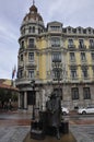 Oviedo, 18th april: Sculpture El Regreso by William B Arrensberg in Plaza Porlier Square from Oviedo City in Spain Royalty Free Stock Photo