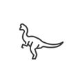 Oviraptor dinosaur line icon