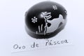 Ovo de Pascoa, Portuguese word on a white note for English Easter Egg