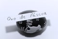 Ovo de Pascoa, Portuguese word on a white note for English Easter Egg