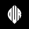 OVR circle letter logo design with circle and ellipse shape. OVR ellipse letters with typographic style. The three initials form a Royalty Free Stock Photo