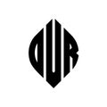 OVR circle letter logo design with circle and ellipse shape. OVR ellipse letters with typographic style. The three initials form a Royalty Free Stock Photo