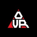 OVR triangle letter logo design with triangle shape. OVR triangle logo design monogram. OVR triangle vector logo template with red Royalty Free Stock Photo