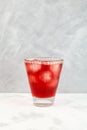 Ovshala lemonade. Refreshing summer iced drink. Rose cold cocktail