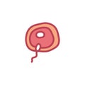 Ovum fertilization doodle icon, vector illustration