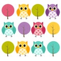 Ow and Treel Pattern Background Vector