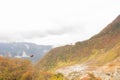 Owakudani valley in sulfur mine at Hakone, Japan