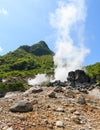 Owakudani valley ( volcanic valley with active sulphur and hot s