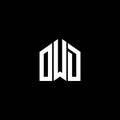 OWD letter logo design on BLACK background. OWD creative initials letter logo concept. OWD letter design.OWD letter logo design on