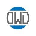 OWD letter logo design on white background. OWD creative initials circle logo concept. OWD letter design