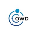 OWD letter technology logo design on white background. OWD creative initials letter IT logo concept. OWD letter design