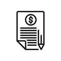 Black line icon for Owe, mine and personal Royalty Free Stock Photo