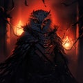 Dark Fantasy Owl Art: A Majestic Creature In Darkest Dungeon Style Royalty Free Stock Photo