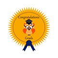 An owl on an awards seal for Graduation