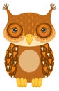 Owl baby cute character. Cartoon wise bird