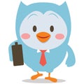 Owl with bag character vector Royalty Free Stock Photo