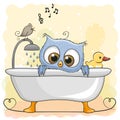 Owl in the bathroom