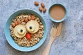 Owl bird - funny porridge for children.