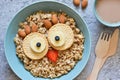 Owl bird - funny porridge for children.