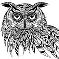 Owl bird head as halloween symbol for mascot or emblem design, s