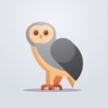 Owl bird icon cute cartoon wild animal symbol wildlife species fauna concept flat Royalty Free Stock Photo