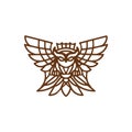 owl bird monoline logo Design vector graphic