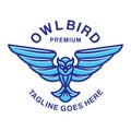 Owl Bird Monoline Logo Vector Vintage illustration Emblem Design badge illustration Symbol Icon