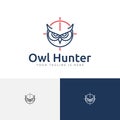 Owl Bird Silent Night Hunter Target Circle Line Logo