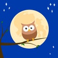 Owl on a Branch. EPS 10 Vector