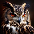 Bright-Eyed Owl Close-Up - Captivating Beauty