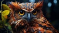 Hyper-realistic Sci-fi Owl With Yellow Eyes And Brown Legs