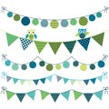 Owl Bunting Banner Royalty Free Stock Photo