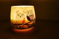 Owl candle shining