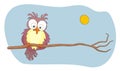 Owl cartoon vector illustration Royalty Free Stock Photo