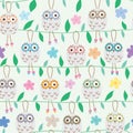 Owl ceramic hang seamless pattern