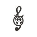 Owl and clef Royalty Free Stock Photo