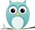 Owl Clip Art perching on branch