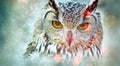 Owl close up portrait